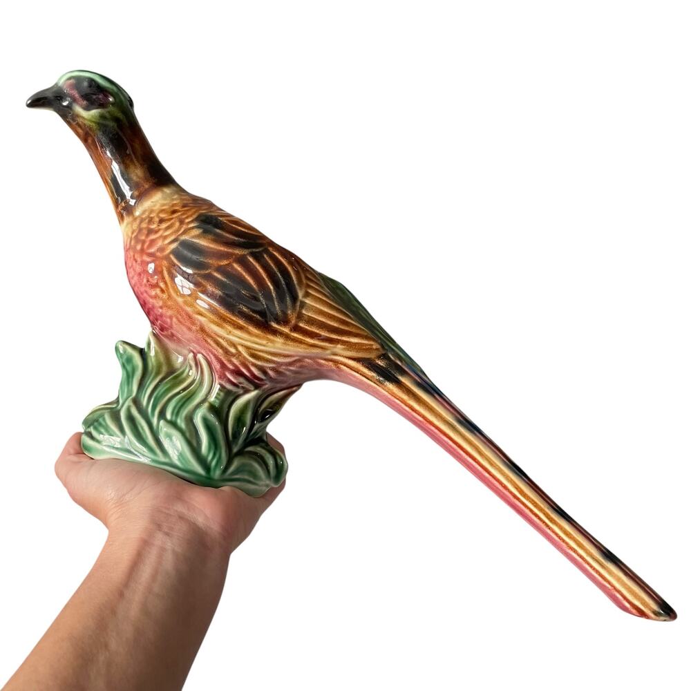 Mid Century Ceramic Pheasant Planter USA Pottery Art Bird Cottage Grandmacore
